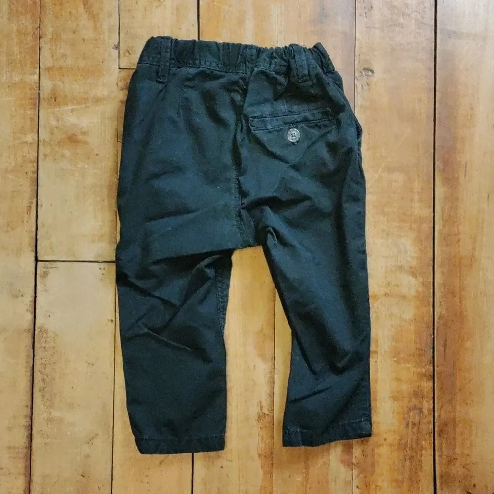 H&M Pants size 6 to 9 Months Black Chino Dress Pants Spring Easter Cotton